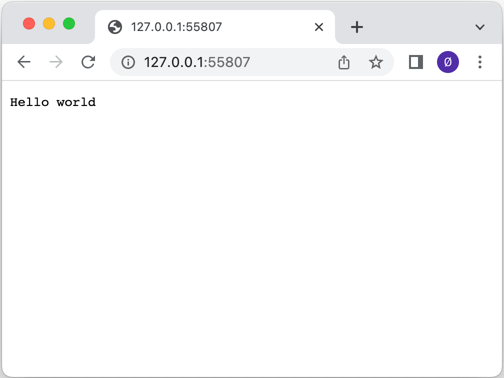 浏览器中的简单 HTTP 服务器输出