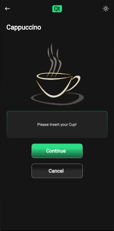 提示用户插入杯子