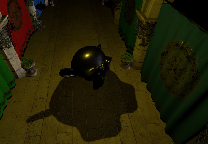 Cabeza de mono Suzanne en el suelo del palacio Sponza