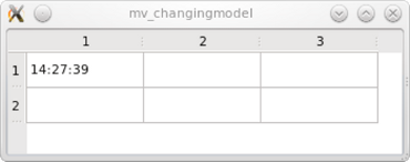 Tabla que muestra la hora en una celda