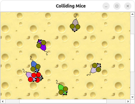 Aplicación que funciona con ratones y gráficos de queso Aplicación que funciona con ratones y gráficos de queso