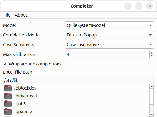 Aplicación que muestra varias opciones y ajustes Aplicación que muestra varias opciones y ajustes