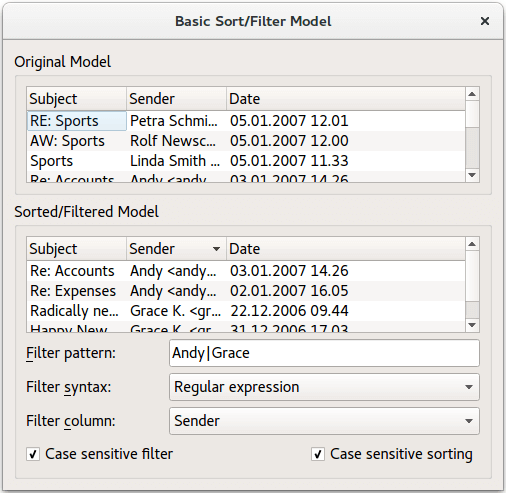 Captura de pantalla del ejemplo de modelo de clasificación/filtrado personalizado Captura de pantalla del ejemplo de modelo de clasificación/filtrado personalizado