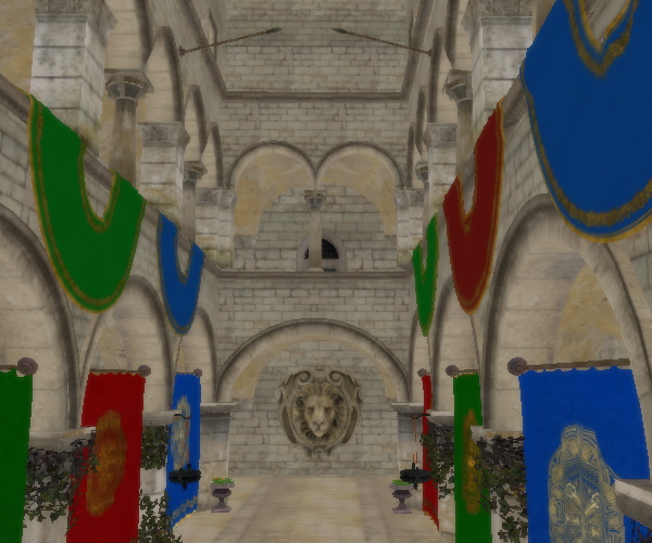 Escena que muestra los colores base sin iluminación Escena que muestra los colores base sin iluminación