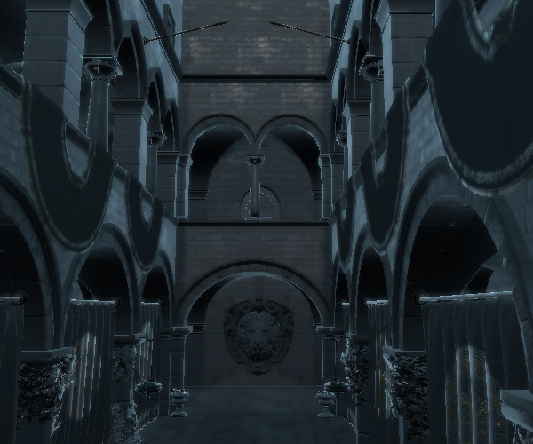 Escena que muestra sólo la iluminación especular Escena que muestra sólo la iluminación especular