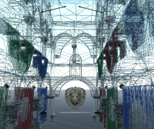 Escena que muestra el renderizado wireframe Escena que muestra el renderizado wireframe