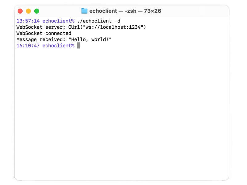 Cliente seguro de consola WebSocket Echo