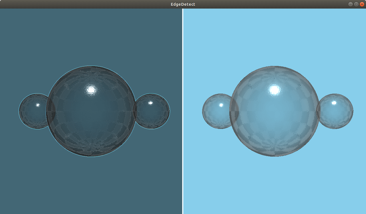 Comparación de escenas con efecto de detección de bordes Comparación de escenas con efecto de detección de bordes