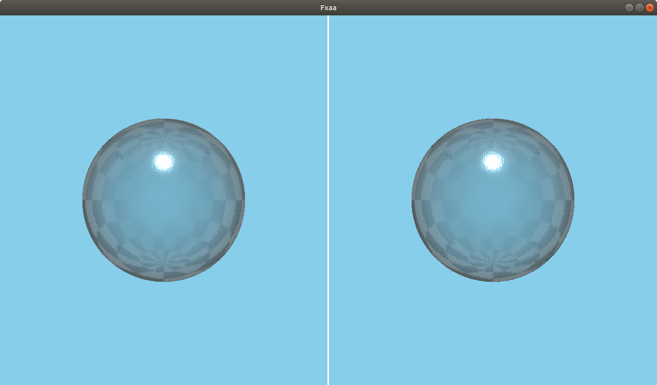 Comparación de escenas con efecto antialiasing rápido aproximado Comparación de escenas con efecto antialiasing rápido aproximado