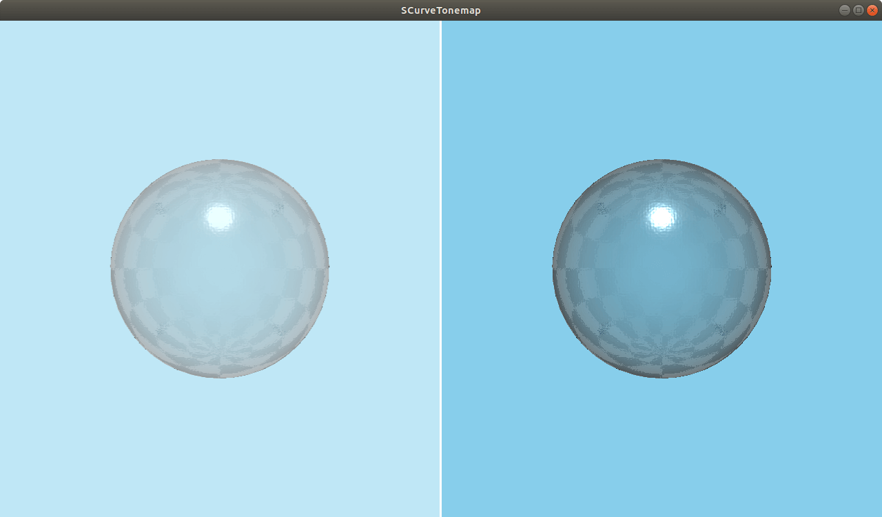 Comparación de escenas con efecto de mapa tonal de curva en S Comparación de escenas con efecto de mapa tonal de curva en S