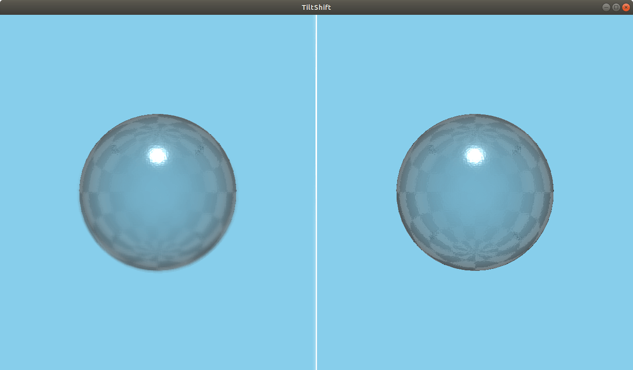 Comparación de escenas que muestra el efecto de desplazamiento de inclinación Comparación de escenas que muestra el efecto de desplazamiento de inclinación