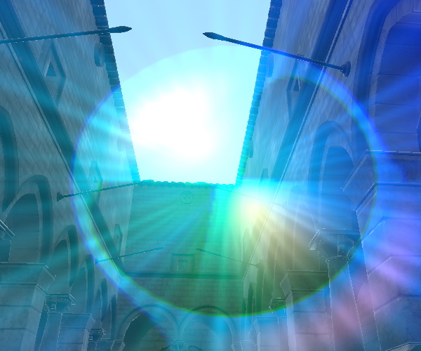 Patio de piedra con destello de lente nítido Patio de piedra con destello de lente nítido