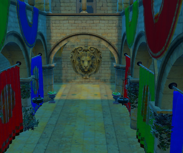 Pasillo de piedra con saturación aumentada a 4 Pasillo de piedra con saturación aumentada a 4