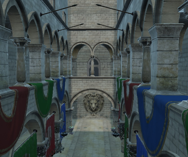 Pasillo de piedra con la nitidez ajustada a 0 Pasillo de piedra con la nitidez ajustada a 0