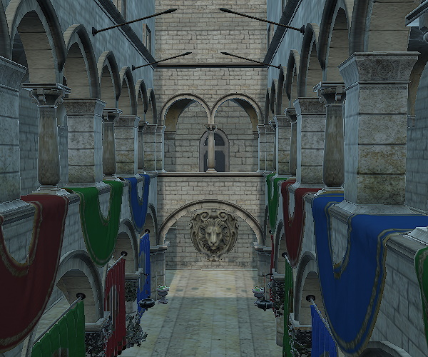 Pasillo de piedra con nitidez ajustada a 1 Pasillo de piedra con nitidez ajustada a 1