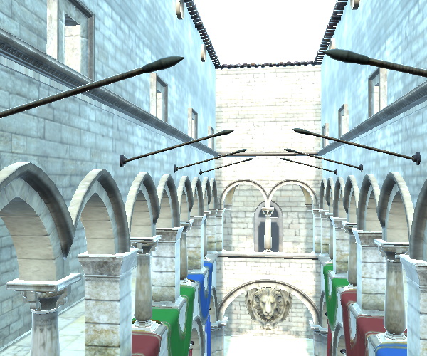 Pasillo de piedra con mapeado tonal de película más brillante, punto blanco 0,1 Pasillo de piedra con mapeado tonal de película más brillante, punto blanco 0,1