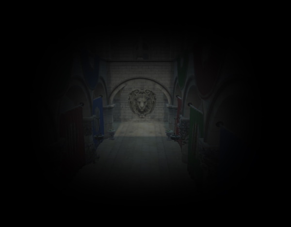 Pasillo de piedra con radio de viñeta fijado en 5,0 Pasillo de piedra con radio de viñeta fijado en 5,0