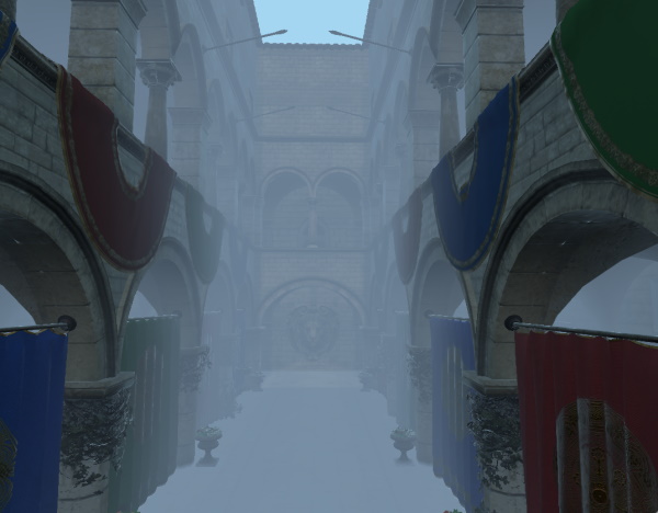 Escena con niebla azul ligeramente desaturada