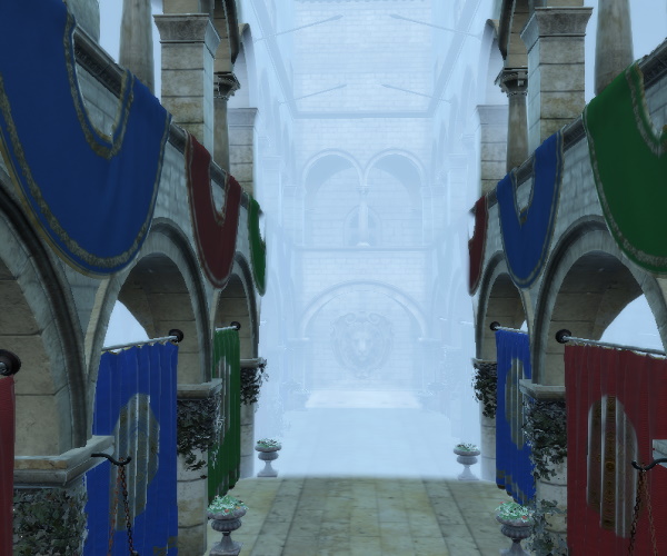 Escena con mayor profundidadValor de niebla cercano