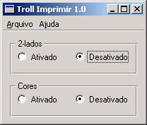 Captura de pantalla de la interfaz de usuario de troll print en portugués Captura de pantalla de la interfaz de usuario de troll print en portugués