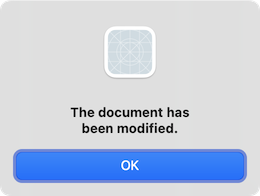 Cuadro de mensaje con un mensaje sencillo y un botón OK