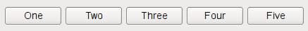 Cinco botones en disposición horizontal