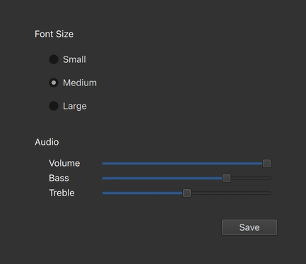 Galería de controles en el tema oscuro estilo Fusion