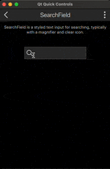 Campo de búsqueda con icono de búsqueda y botón de borrar