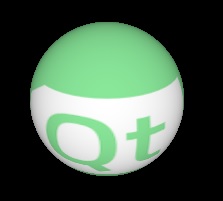 Cubo con la textura del logotipo Qt aplicada a las caras