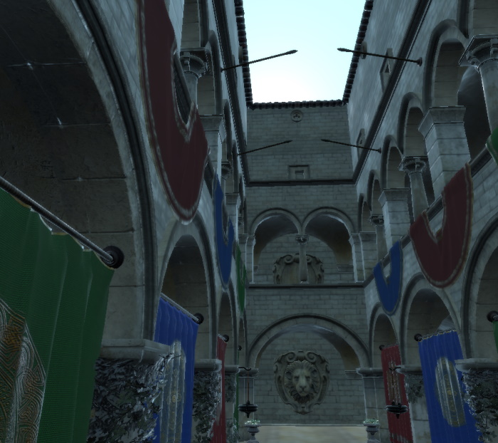 Escena con distancia de oclusión ambiental de 1 Escena con distancia de oclusión ambiental de 1