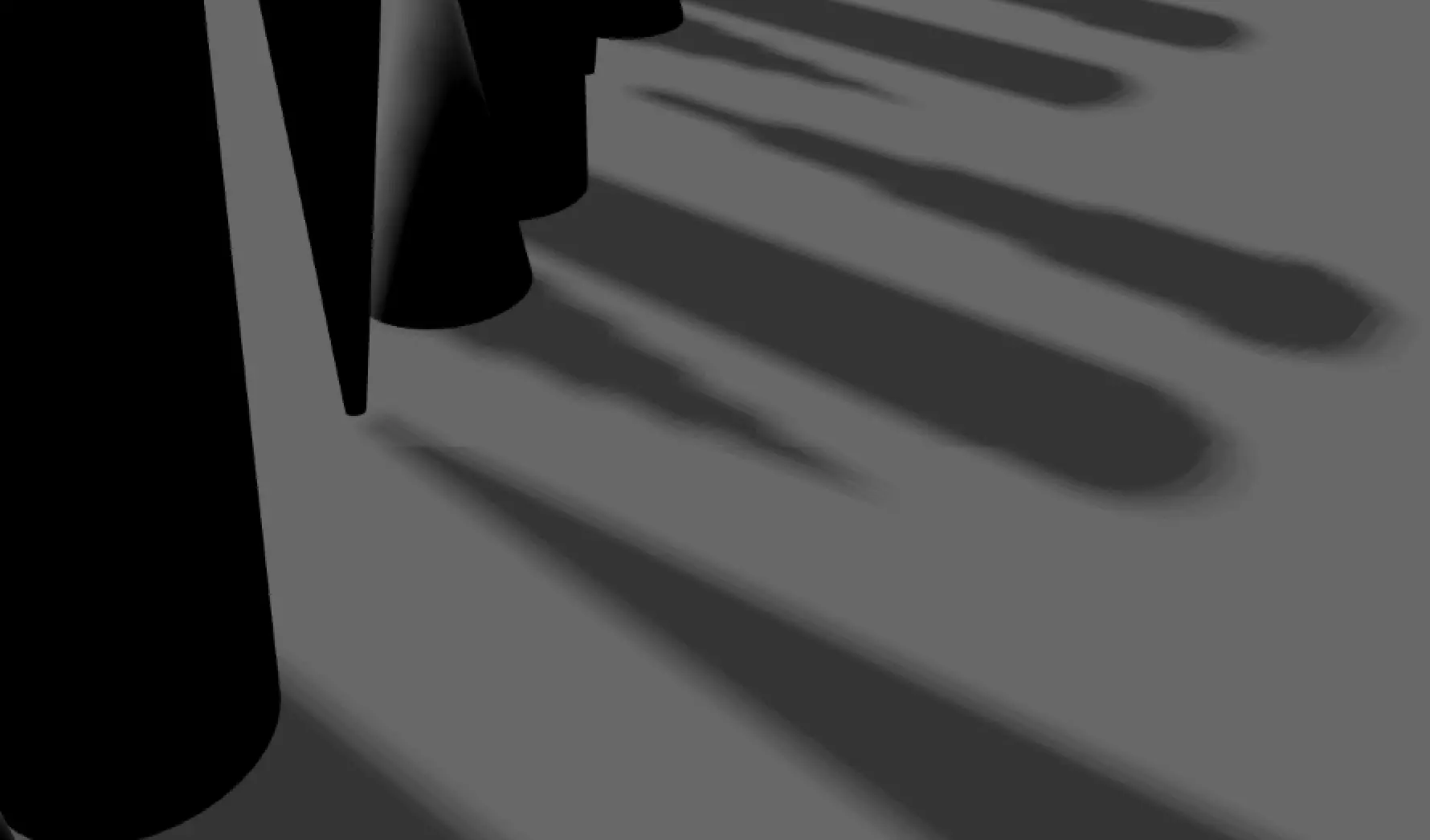 Escena que muestra artefactos de costura de sombra entre cascadas