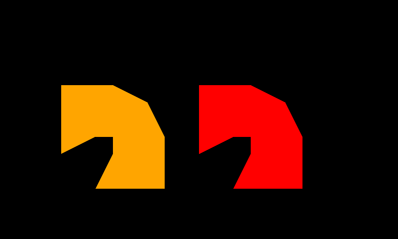 Dos formas animadas que muestran la deformación del esqueleto