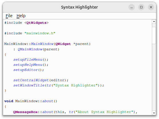 Editor de texto con resaltado de sintaxis