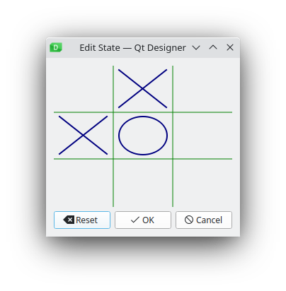 Captura de pantalla que muestra el modo de estado de edición de un widget Captura de pantalla que muestra el modo de estado de edición de un widget