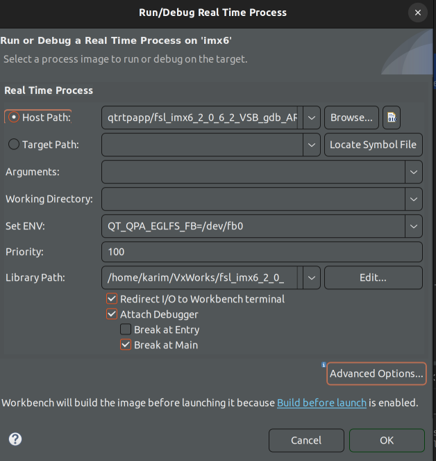 Ajustes de ejecución Ajustes de ejecución