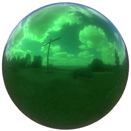 Sphère lisse métallique avec éclairage de l'environnement basé sur l'image