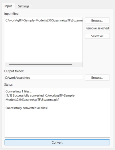 Balsam UI montrant la conversion en cours