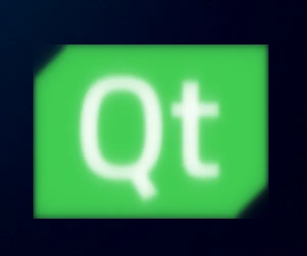 Logo Qt avec effet de flou