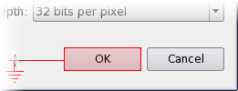 Capture d'écran montrant une flèche provenant d'un widget qui suit le curseur pour choisir un widget qui reçoit les signaux. Capture d'écran montrant une flèche provenant d'un widget qui suit le curseur pour choisir un widget qui reçoit les signaux.
