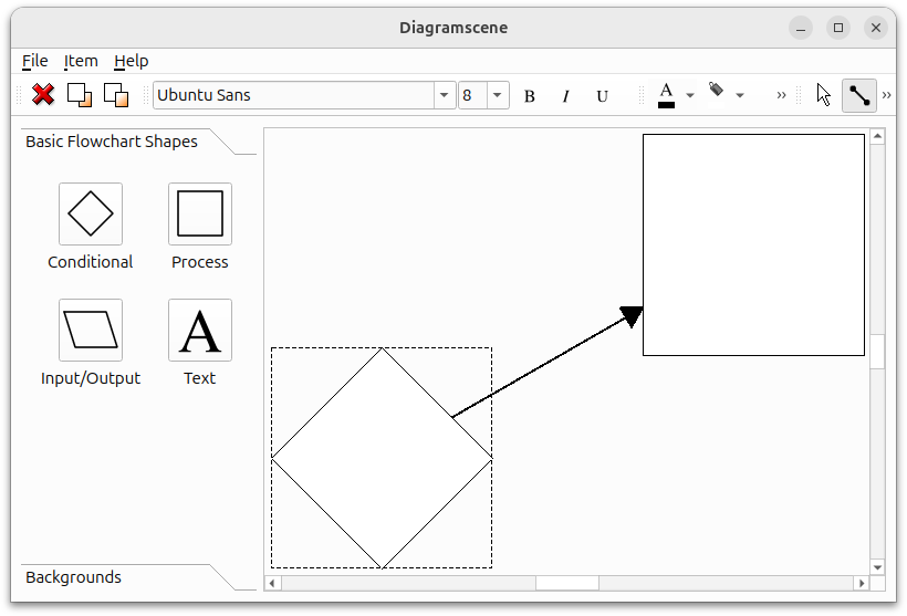 Application avec divers graphiques et icônes d'organigramme Application avec divers graphiques et icônes d'organigramme