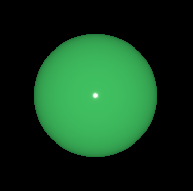Cercle vert indiquant une lumière directionnelle émise le long de l'axe Z