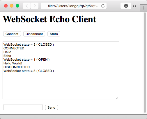 Client HTML WebSocket Echo