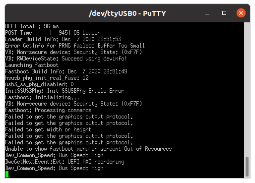Terminal Fastboot.