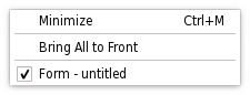 Menu contenant plusieurs actions