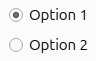 Deux boutons radio représentant deux options