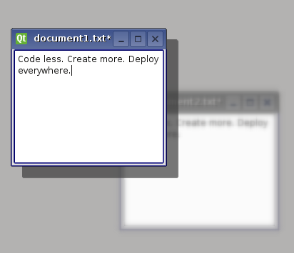 Opacité des effets d'ombre portée appliqués à une application