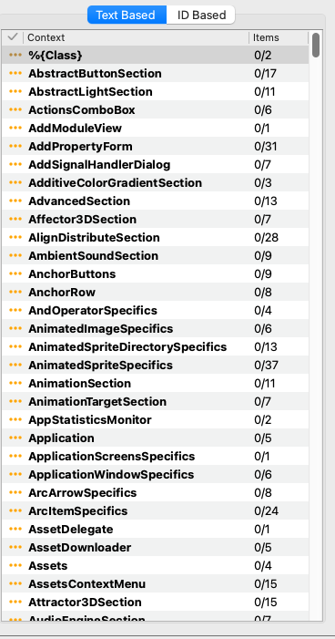 Vue contextuelle/étiquette