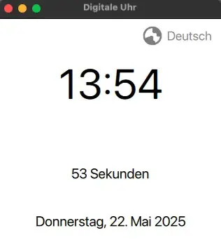 Capture d'écran d'une horloge numérique en allemand Capture d'écran d'une horloge numérique en allemand