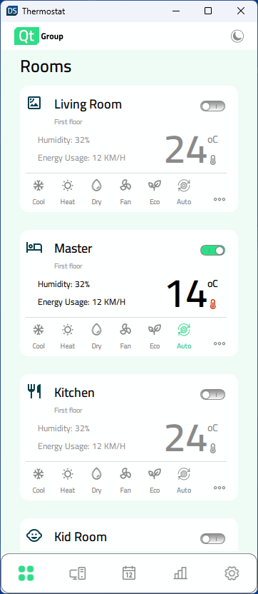 Thème UI léger sur écran mobile vertical