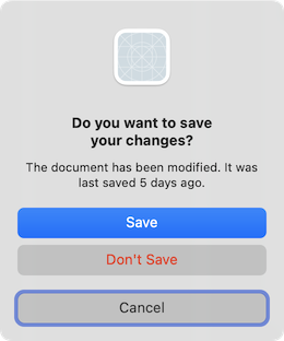Boîte de message avec boutons "Enregistrer", "Ne pas enregistrer" et "Annuler